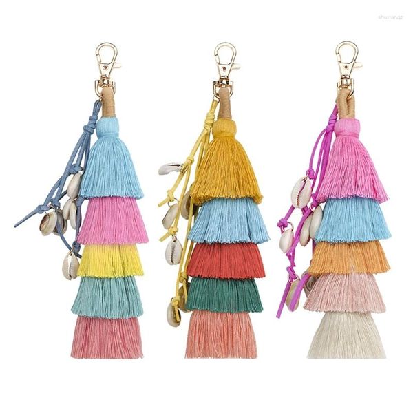 Keechchains da 3 pacchetti tassel pom pom pompe boho fascino ad anello di moda accessori per donne regali