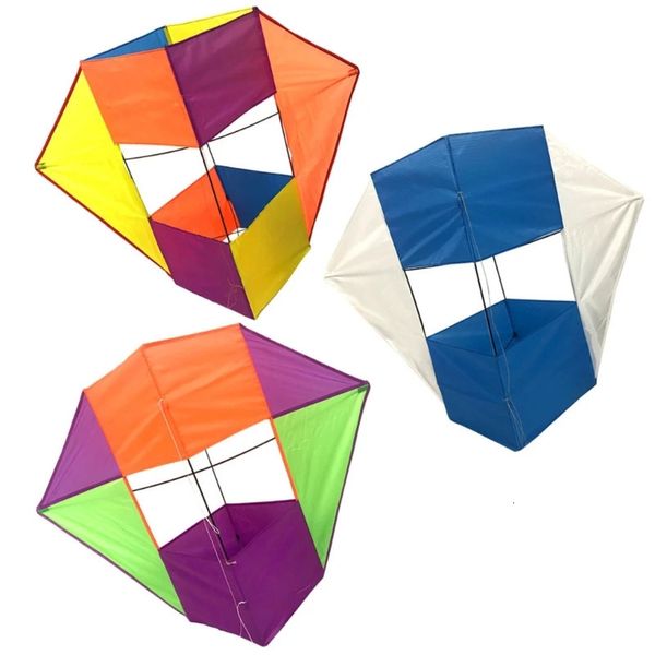Popa colorida de caixa de cubos adequada para voar para crianças para iniciantes estéreo kite 240419