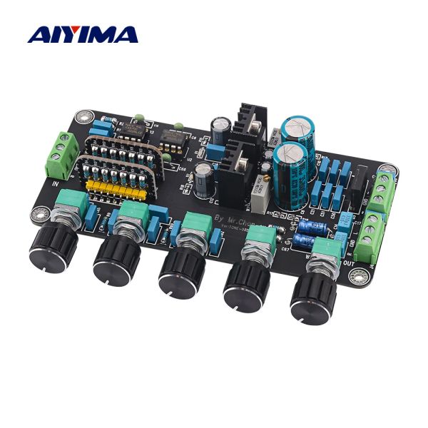 Amplifikatör AIYIMA Preampifier Ton Kartı UPC4570C OP AMP Stereo Preamplatıcı Ses Tonu Kontrolü Süper OPA2604 AD827JN LM317+LM337