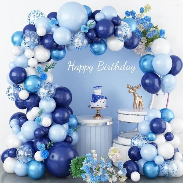 Decoração de festa Balas azul guirlanda arco kit de 1º aniversário de crianças decoração de casamento látex baloon oh chá de bebê menino globos