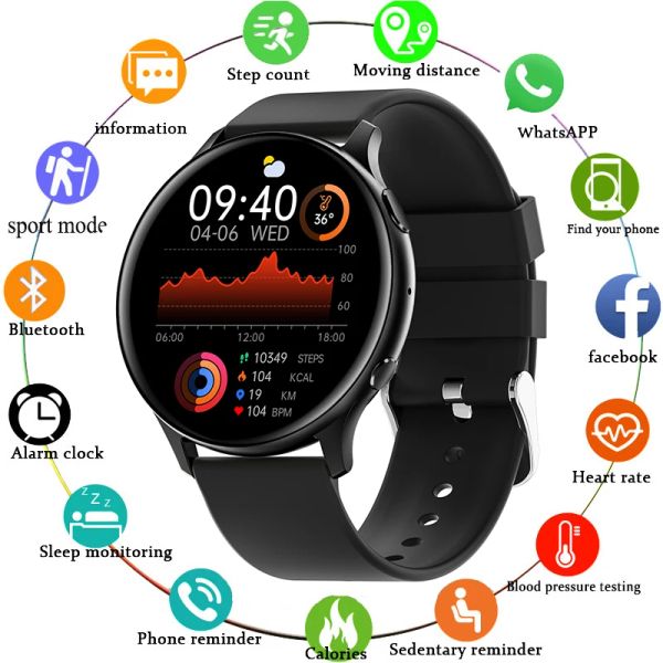 Uhren Männer Smart Watch Bluetooth Telefonanruf Frauen Smartwatch Digital Body Temperatur Monitor Sportwasige Uhren für Android 2023