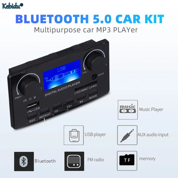 Player DC 12V MP3 WMA WAV APE FLAC Audio Player LCD Bluetooth 5.0 MP3 Decoder Board Поддержка