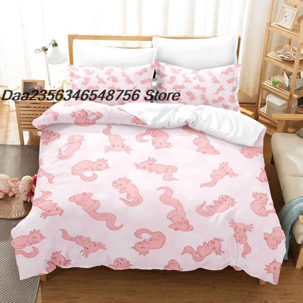 Conjunto de animais de axolotl de animal conjunto de roupas de cama solteiro solteira de tamanho rei completo conjunto de tamanho de garoto aldult garoto conjunto de claver