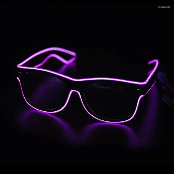 Party Dekoration LED -Brille Neon blinkende El Wire Glühen Gafas Luminous Bril Novelty Gift Leuchten Sonnenbrille helllicht Vorräte