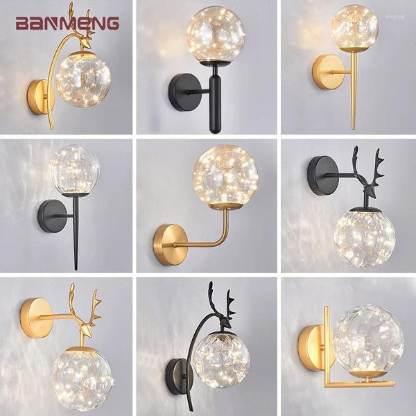 Duvar lambası Modern Gypsophila LED Cam Abrajı Sconces Işıkları Kapalı Aydınlatma Ev Dekor Oturma Odası Yatak Odası Mutfak Koridoru