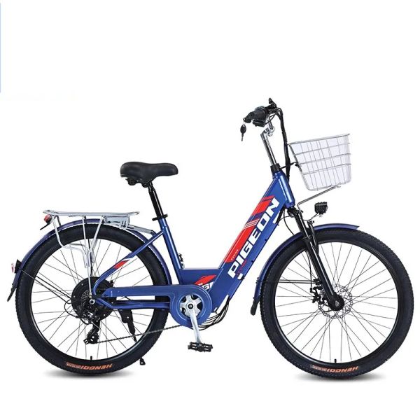 Bita elettrica per adulti in bicicletta da 26 pollici di mountain bike 350w 36v Bicycle Electric City con 2 sedili e cestino batteria nascosta impermeabile