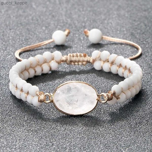 Perlen 4 mm Perlen Natursteinarmbänder Weißbänder weiße Porzellan geflochten