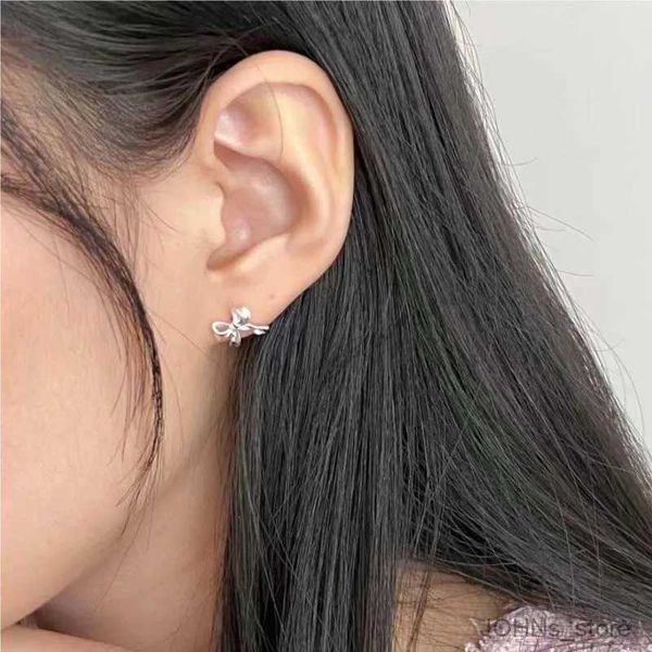 Dangle Kronleuchter Vintage Gold Silber Farbfarbe Bowknot Ohrringe für Frauen Egirl 2024 Neue trendige süße Bogenohr -Piercing Ohrringe Schmuckgeschenke