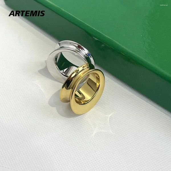 Rings Cluster Europe Brand Designer Gold Silver Smooth Minimalist Ring Women Trend di gioielli di lusso di alta qualità