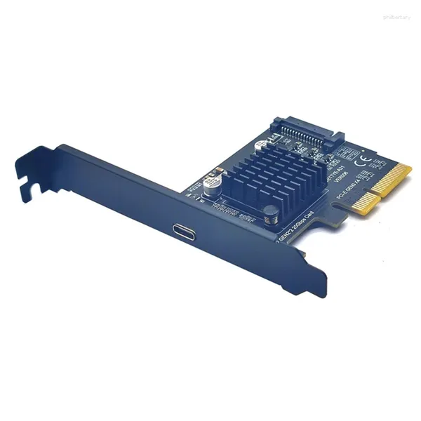 Cabos de computador USB 3.2 PCI Express Expansion Card PCI-E 4x para USB3.2 Gen2 X2 Tipo-C 20 Gbps SATA ASMEDIA ASM3242 CHIP