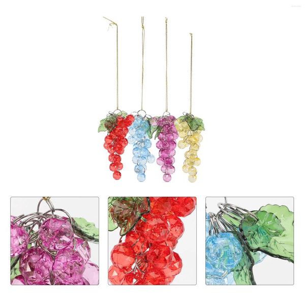 Figurine decorative Uva con falsi artificiali perline sospese mini cluster di uva oggetti di frutta vitali per la decorazione