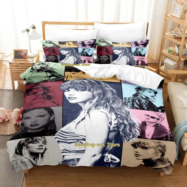 Наборы 2023 Новый Тейлор The ERAS Tour Midnights Beding Set Single Twin Full Queen King Size Set Set для взрослого ребенка