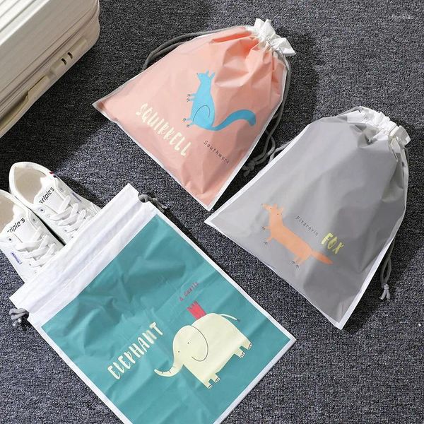 Bolsas de armazenamento Sapatos de viagem de camada dupla Sapatos de viagem Bolsa à prova de poeira à prova de umidade e roupas de cordão de grande capacidade à prova de mofo