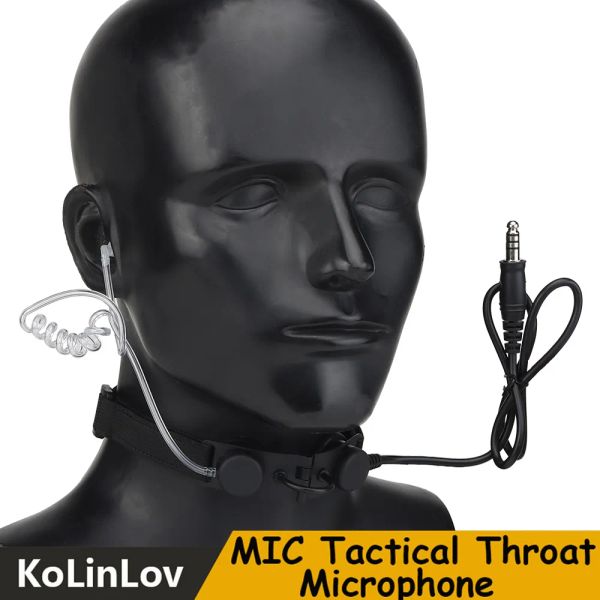 Accessoires Mic Tactical Throat Mikrofon Luftrohr Headset für U94 TCI PTT Walkietalkie Radio Tactical Walkie Talkie -Accessoires