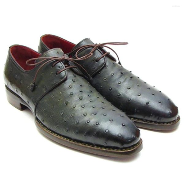 Scarpe casual retrò derby per uomini in stile britannico allaccia in vera pelle gentiluomo con appunti blassastro designer vintage maschio scarpa maschio