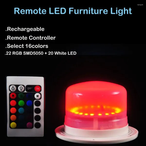 Decorazione per feste impermeabile a LED RGB sotto tavolo Luce ricaricabile a batteria ricaricabile Lights Lights Lampade per arredamento per la casa