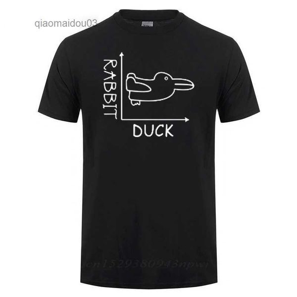 Camisetas masculinas pato coelho de pato divertido camiseta de matemática do dia presente presente de aniversário para homens t-shirtl2404