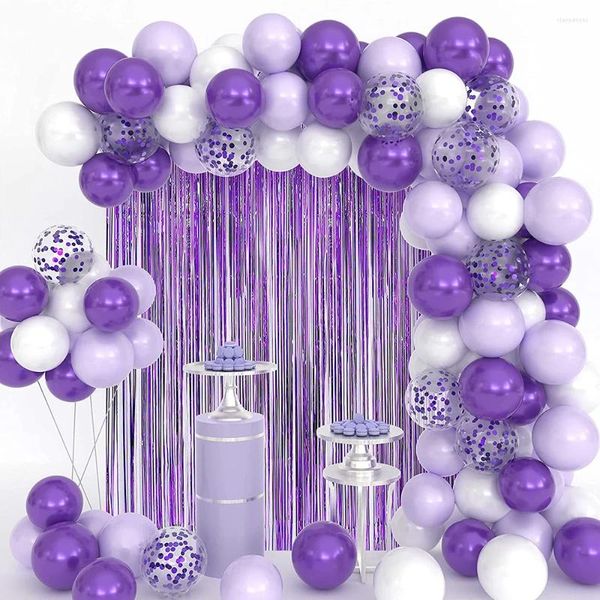 Вечеринка украшения пастель металлик конфетти пурпурный воздушный шар с гирляндом арка набор белый свадьба на день рождения баллон набор детского душа принадлежности