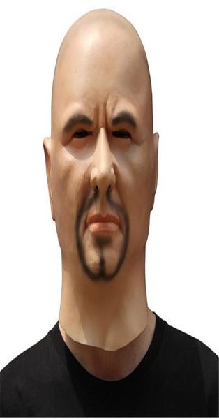 Homem artificial máscara de látex capô peruca barba renda humana disfarce brincalhão de traje de maquiagem de maquiagem de halloween silicone realista 7018052