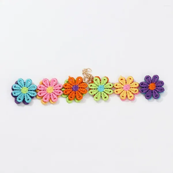 PENDANTI PICCOLI e deliziosi in pizzo Multicolor Flower Necklace Gioielli Giochi Regalo Pendente Ethnic Bohémien CHOKER #4J03