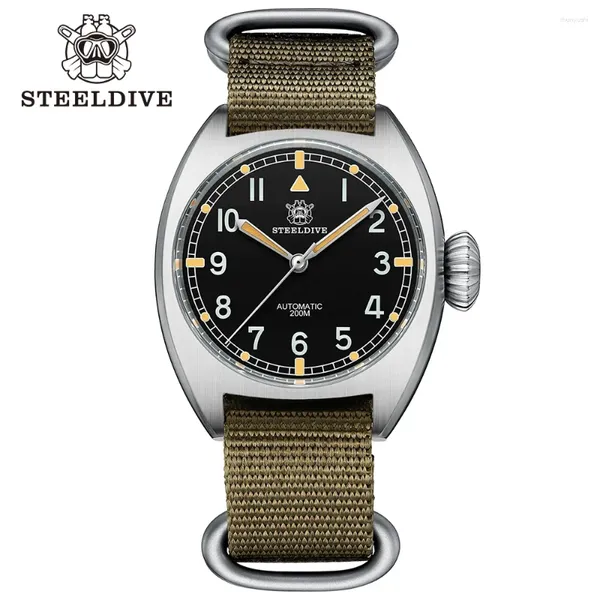 Armbanduhr Stahldive kleine Größe 36mm SD1907 Business Edelstahlkoffer 200 m wasserdicht