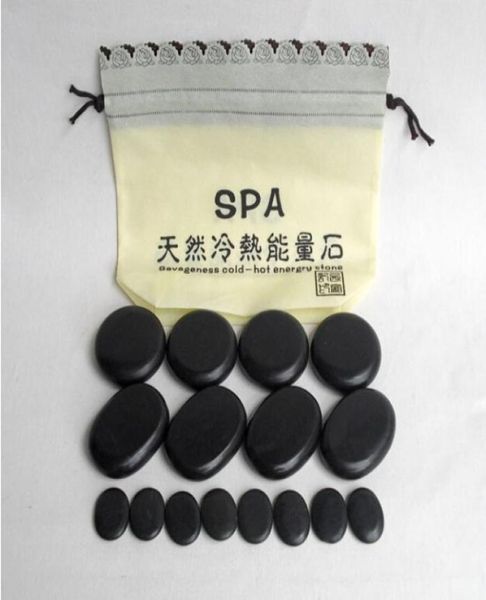 Pedras de massagem Conjunto de energia natural do spa Rock Basalt Stone 16pcs com 8438251