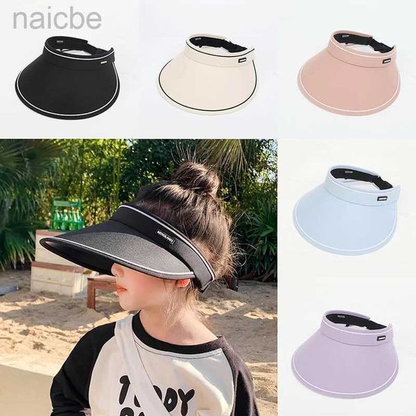 Chaps chapéus crianças chapéu de verão UV Protetor solar Visor Cap Sun Protection Hats Beach Girls Girls Sun Hats For Kids Toddler Boys Beach Caps D240425