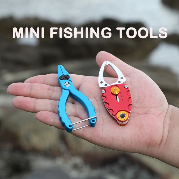 Acessórios Mini alicates de pesca Ferramenta de alumínio Ferramenta de alumínio para água para cortador de peixes de peixes Equipamento de ferramentas para equipamento de pesca de peixes