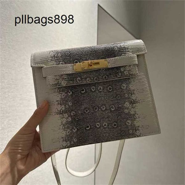 Handbag de estilo feminino de estilo de luxo 7a bolsa de dança de couro de crocodilo com padrão de pedra contrastante de alto padrão