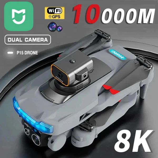 Droni mijia p15 drone professionista HD HIFI Dual Camera Motore senza spazzole 8K GPS Evitamento dell'ostacolo Ottico Posizionamento di flussi di remoti giocattoli remoti