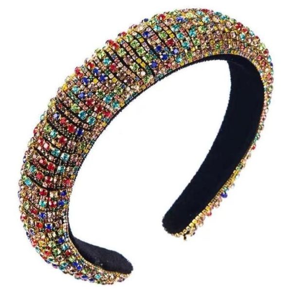 Saç klipleri Barrettes Bling Rhinestone Sünger Kafa Bantları Kadınlar İçin 2021 Bejeweled Yastıklı El Yapımı Jewel Headband200Z4106529