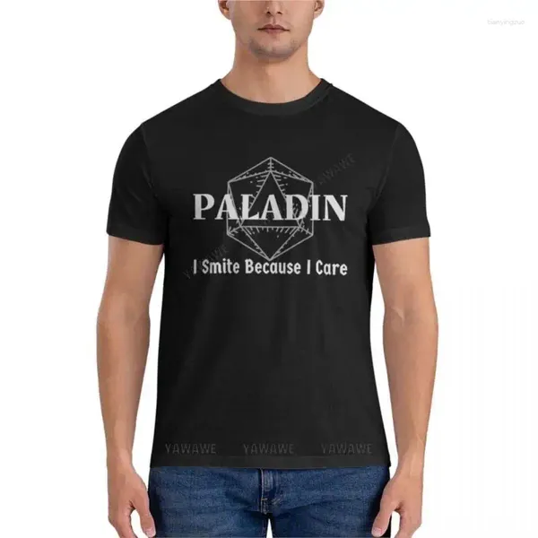 Herren Polos Ich säche, weil Pflege DND Paladin-Klasse Symbol D20 Print Classic T-Shirt T-Shirts T-Shirts für Männer Baumwolle drucken