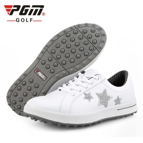 Обувь PGM Женщины водонепроницаемые мягкие белые гольф -обувь