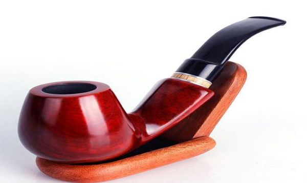 Acessórios para fumantes de venda inteira Red Sandalwood Curved Tobacco Pipes 9mm Elemento de filtro 6762466264