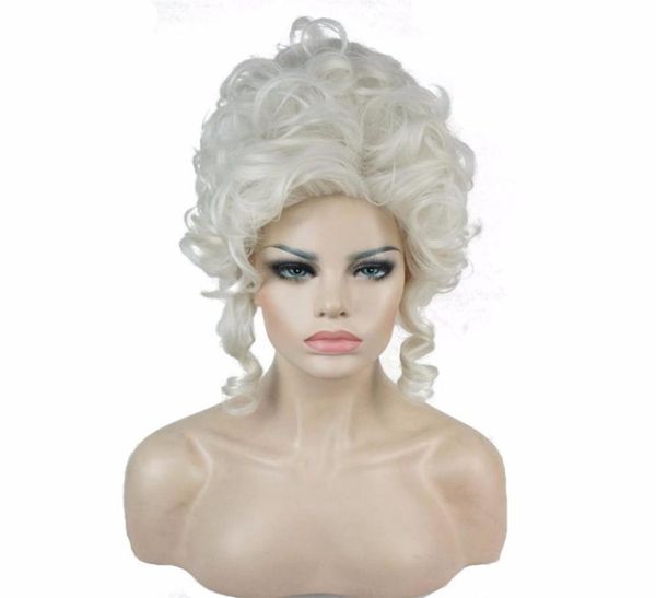 Marie Antoinette Wig kadın sentetik cosplay saç perukları01231434944262960