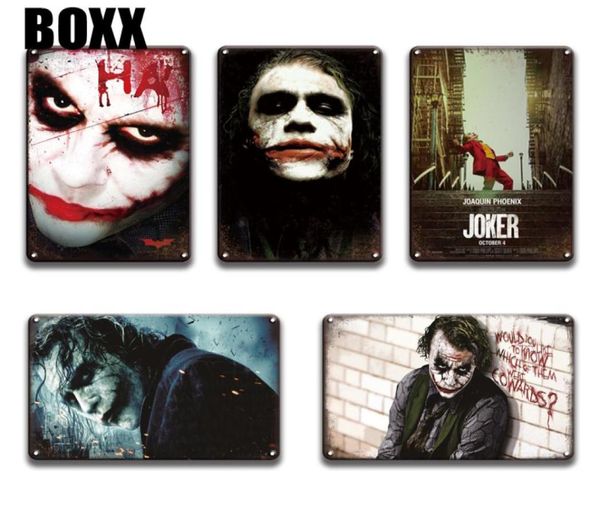 2020 Vintage Joaquin Phoenix Joker Movie Metall Zinnzeichen Metall Wandkunst Poster Halloween Home Decor Retro Joker Metal Plaque Schilder7951728