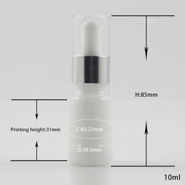 Bottiglie di stoccaggio 10 ml Opal White Glass Dropper Bottle Profumo Tubi da campione per olio essenziale Riutilizzabile vuoto