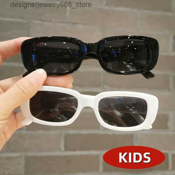Güneş gözlüğü 2024 çocuk küçük dikdörtgen güneş gözlükleri erkek ve kızlar kare çerçeve moda hediye güneş gözlüğü çocuk UV400 koruyucu gözlükler Q240425