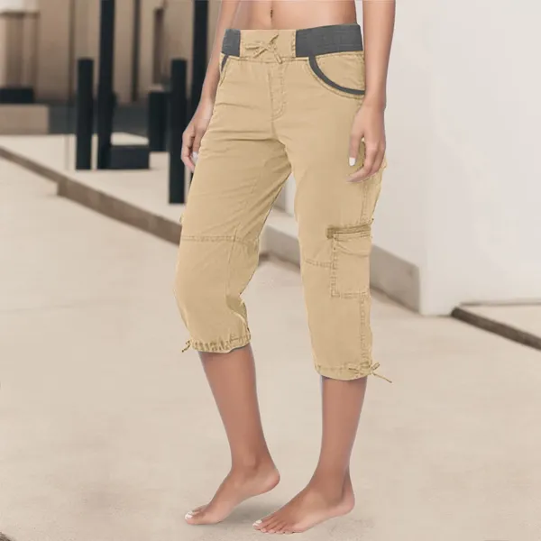 Женские шорты с высокой талией грузовые штаны Лето повседневное хлопок и белье с тонкой широко ног