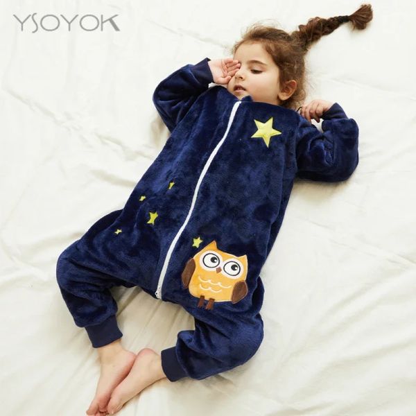 Taschen Cartoon Flanell Kinder Baby Schlafsack Sack warme Winterkleidung Kleinkind Schlafsack Pyjama für Mädchen Jungen Kinder 16t