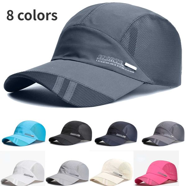 Caps de bola Men Men Mesh de verão RunnBaseball de Summer Runnbaseball respirável 8 cores Cap Hat Hat Out Sport Outdoor Fish Fashion Cool Sunshade J240425