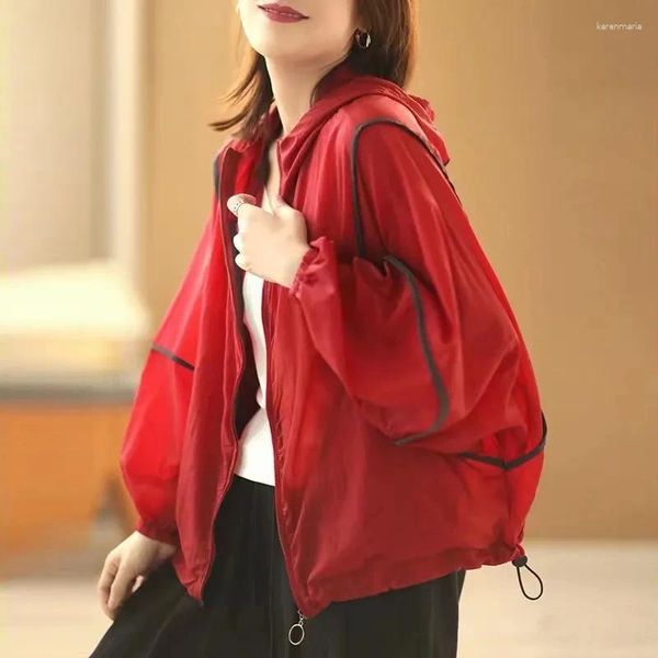 Jackets feminino Jacket Women Sun Protection Roupas Summer coreano Moda Bat Shlee