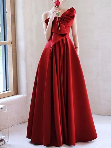 Abiti per feste sexy Bow Colloe Serata One Spalla Big Swing Front Prom Dress Elegant A Line Wedding Balls Gowns