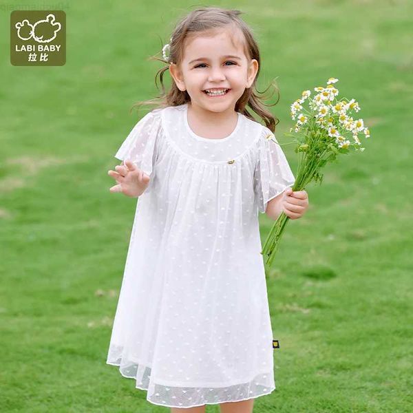 Abiti per ragazze estate 2-5 anni abito da ragazza vestito solido grazioso dolce e mira abbigliamento abiti a fiore rotonda abiti blu bianchi abiti blu 2404