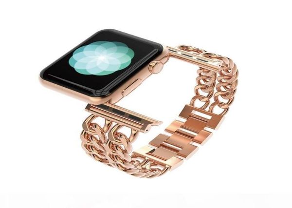 Moda de pulseira de aço inoxidável em ouro rosa para a banda de lúcio de 42 mm de luxo Iwatch Bands para Iwatch Series 38mm T6995549