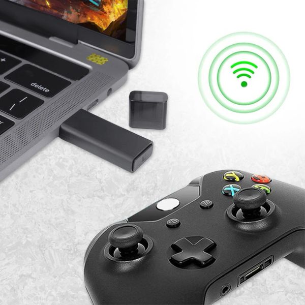 Adaptör Kablosuz Adaptör PC ile Çalışır, Xbox One Xbox Serisi X/S Controller için 10 Kablosuz USB Alıcı Oyun Alıcı Adaptörü