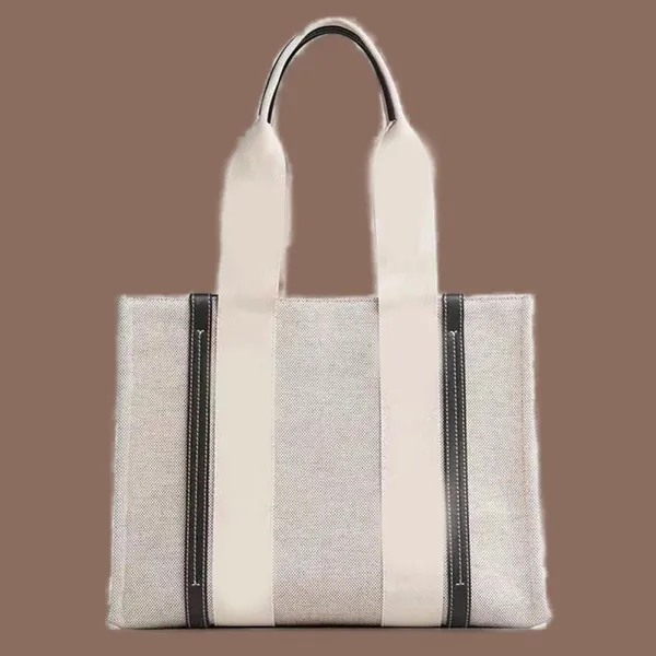 Bolsa de luxo bolsa bolsas de grife amadeiradas para mulheres grandes capacidade de linho branco saco de compras saco de impressão carta elegante saco Uma bolsa de ombro principal novo xb158 c4