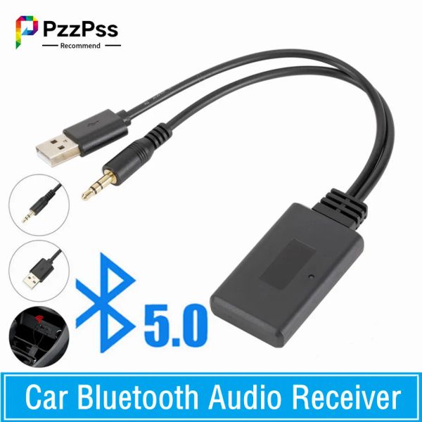 Адаптер универсальный автомобиль беспроводной BluetoothCompatible приемник USB 3,5 мм Aux Media Bluetooth 5.0 Музыкальный кабельный адаптер для BMW