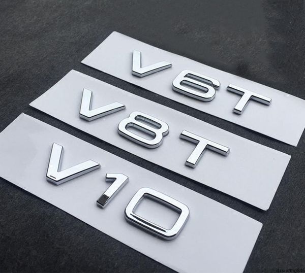 V6T V8T V10 W12 Numero lettera Emblema Glossy Black Car Styling Fender Lato Batch Badge Adesivo logo per TT RS7 SQ5 A8L9471750