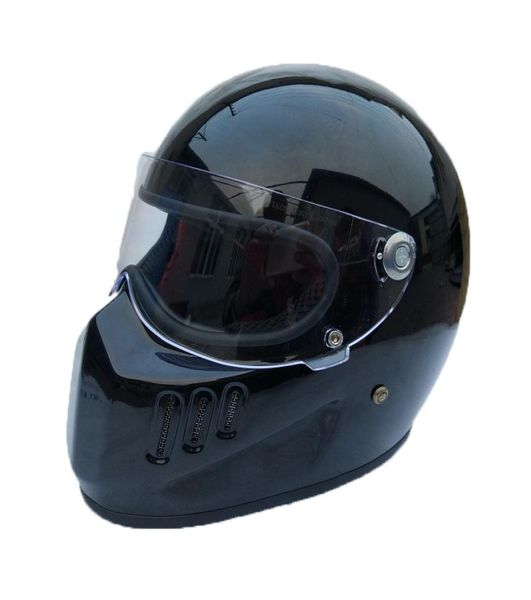 Motorrad Full Face Helm Cruiser Fiberglass -Helm mit Schild für Vintage Cafe Racer Casco Retro Bike Helm Cool1223966